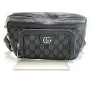 【新着】【中古】GUCCI(グッチ) オフィディア ウエストポーチ グレー PVC(塩化ビニール)×レザー