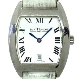 【新着】【中古】SAINT HONORE(サントノーレ) 腕時計 型押し加工 白