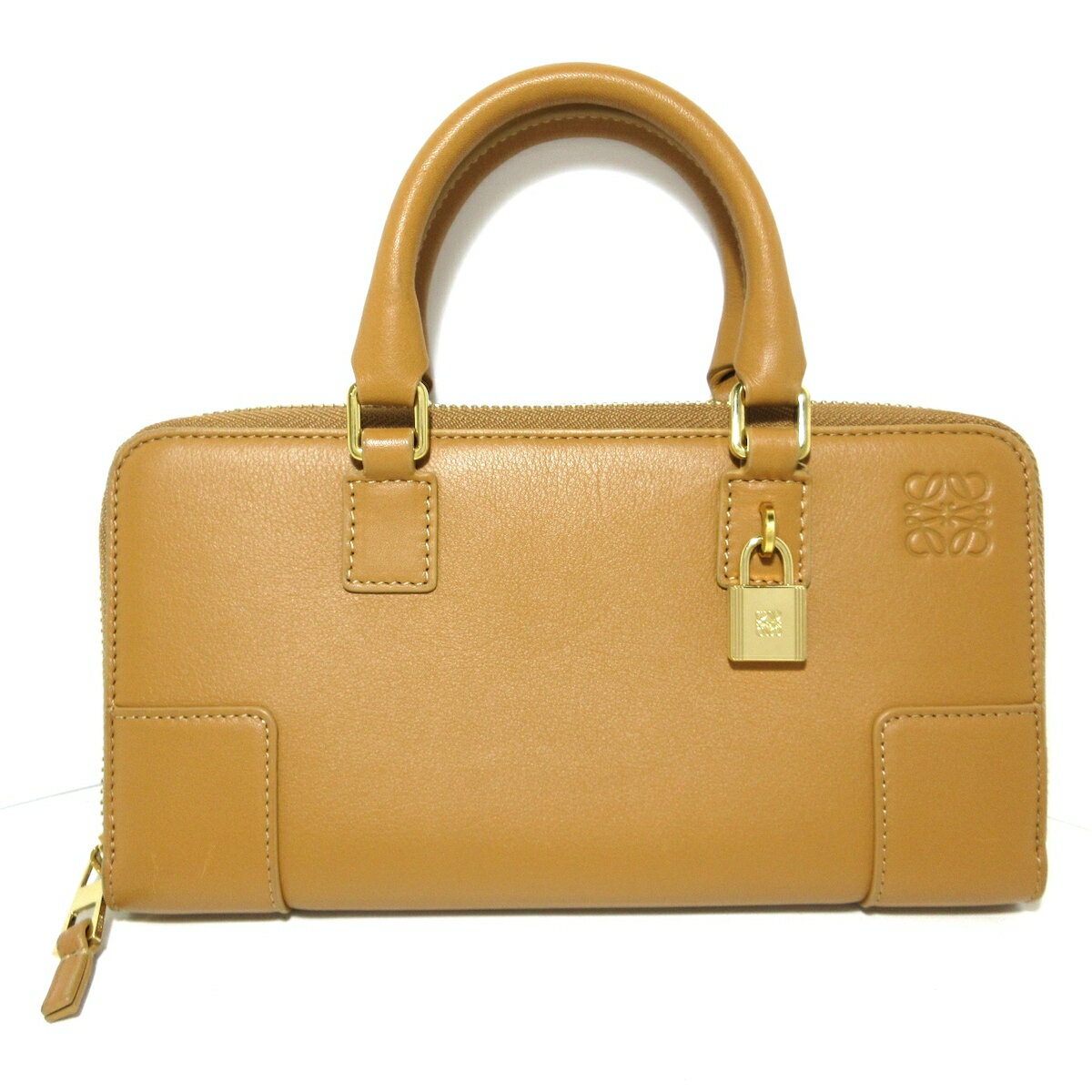 【中古】LOEWE(ロエベ) ポーチ ブラウン レザー