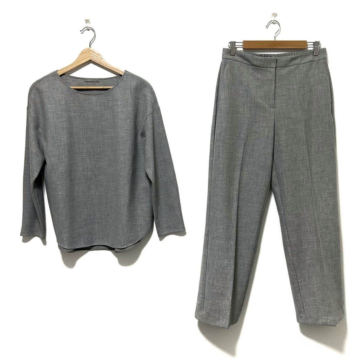 【美品】【Theory】3ピース パンツスカート セットアップ スーツ グレー 美品】【Theory】3ピース パンツスカート セットアップ スーツ