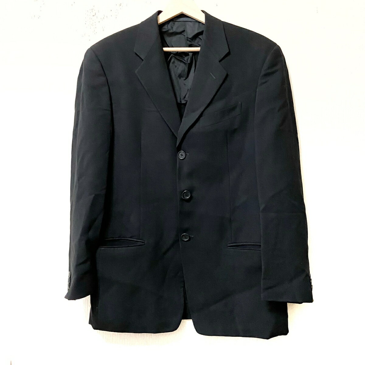 【中古】GIORGIOARMANI(ジョルジオアルマーニ) ジャケット 長袖/春 黒