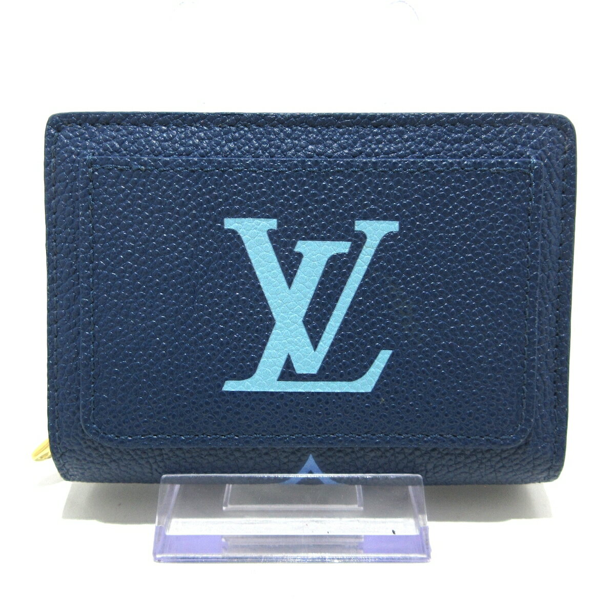 【中古】LOUIS VUITTON(ルイヴィトン) ポルトフォイユクレア 2つ折り財布 グラディエントブルー モノグラム・アンプラント レザー（皮革の種類：牛革）