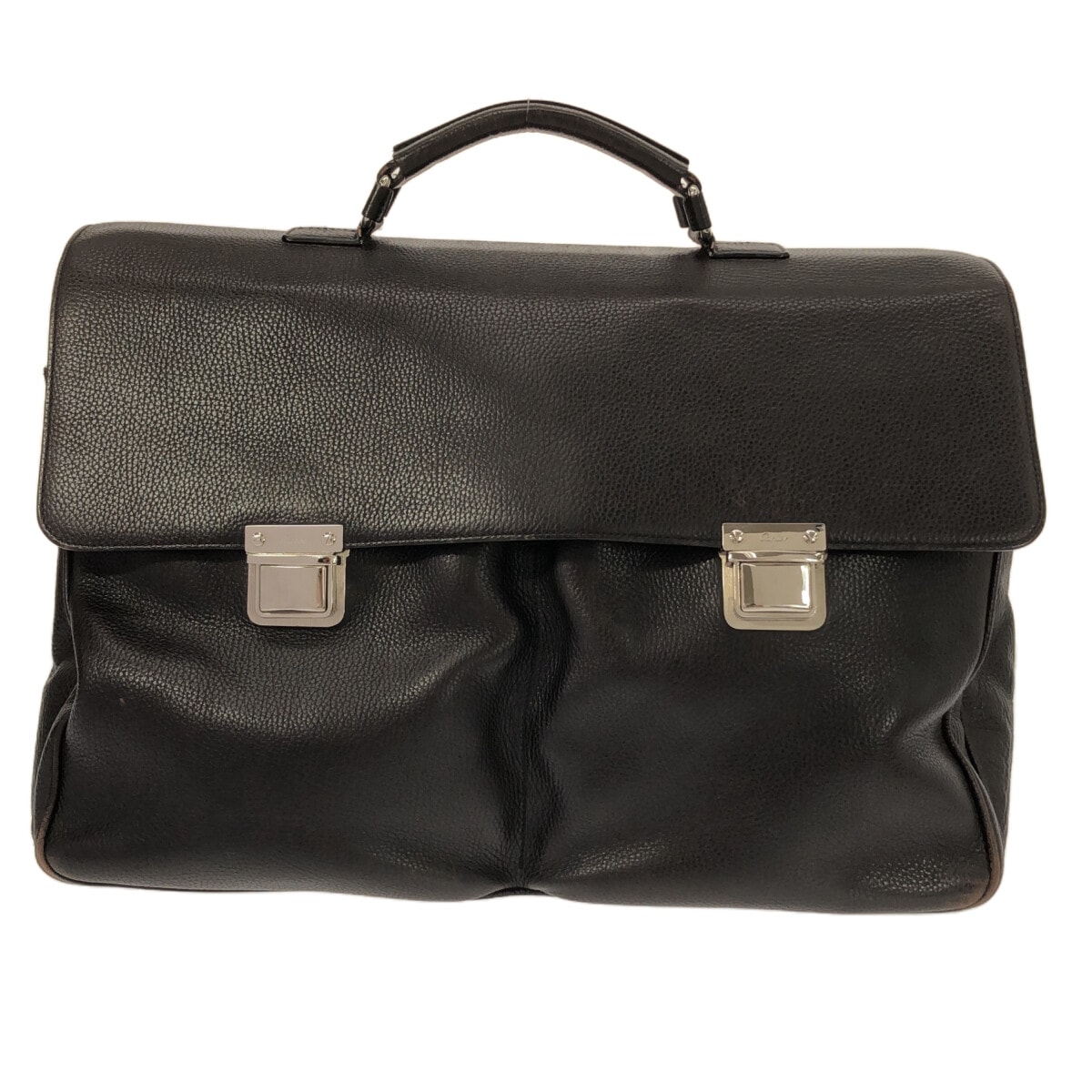 【中古】Cartier(カルティエ) ビジネスバッグ ダークブラウン レザー
