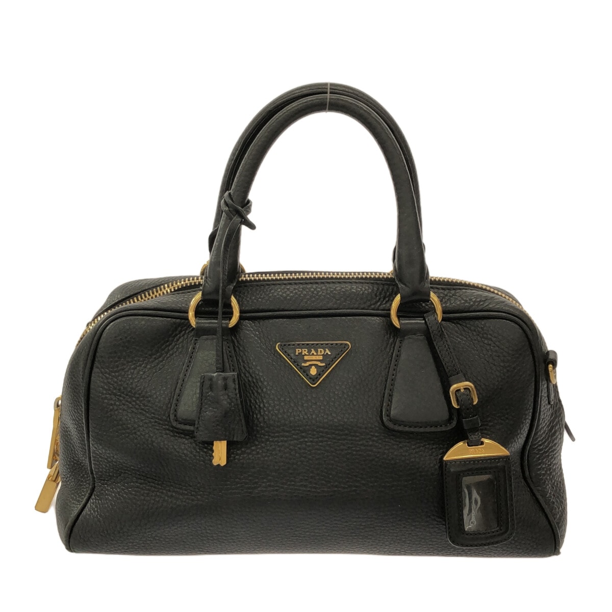 【中古】PRADA(プラダ) ハンドバッグ 革タグ 黒 レザー