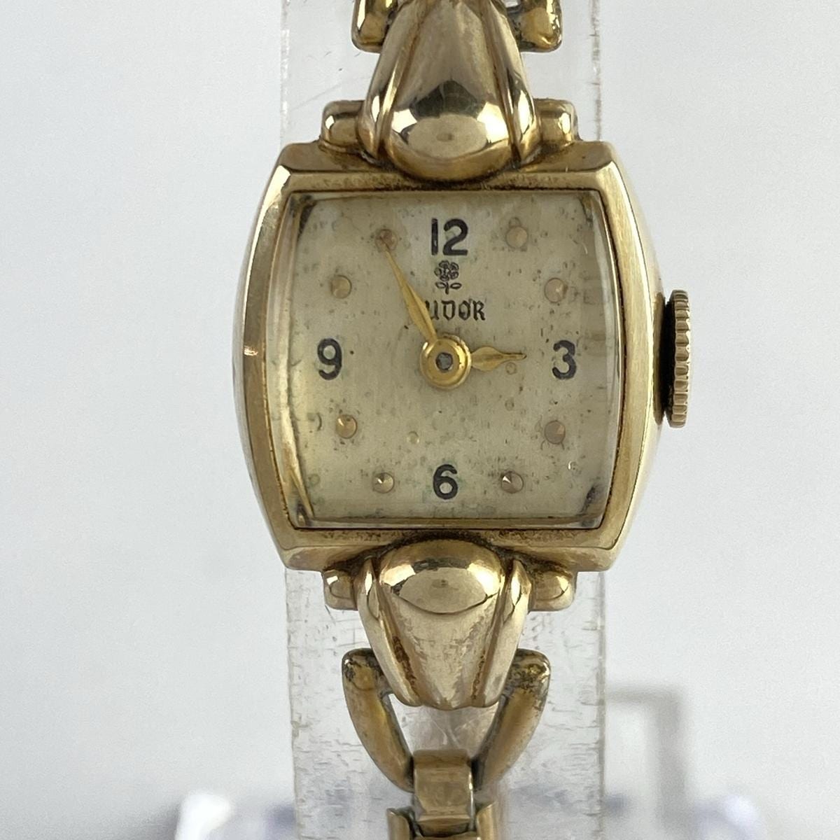 【中古】TUDOR(チューダー/チュードル) 腕時計 アンティーク/10K アイボリー