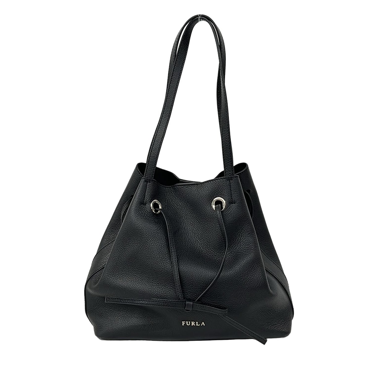 まゆ　FURLA♡フルラショルダーバッグレザー　肩掛け　巾着トートブラック 楽天市場】フルラ 巾着 バッグ（ショルダーバッグ・メッセンジャー