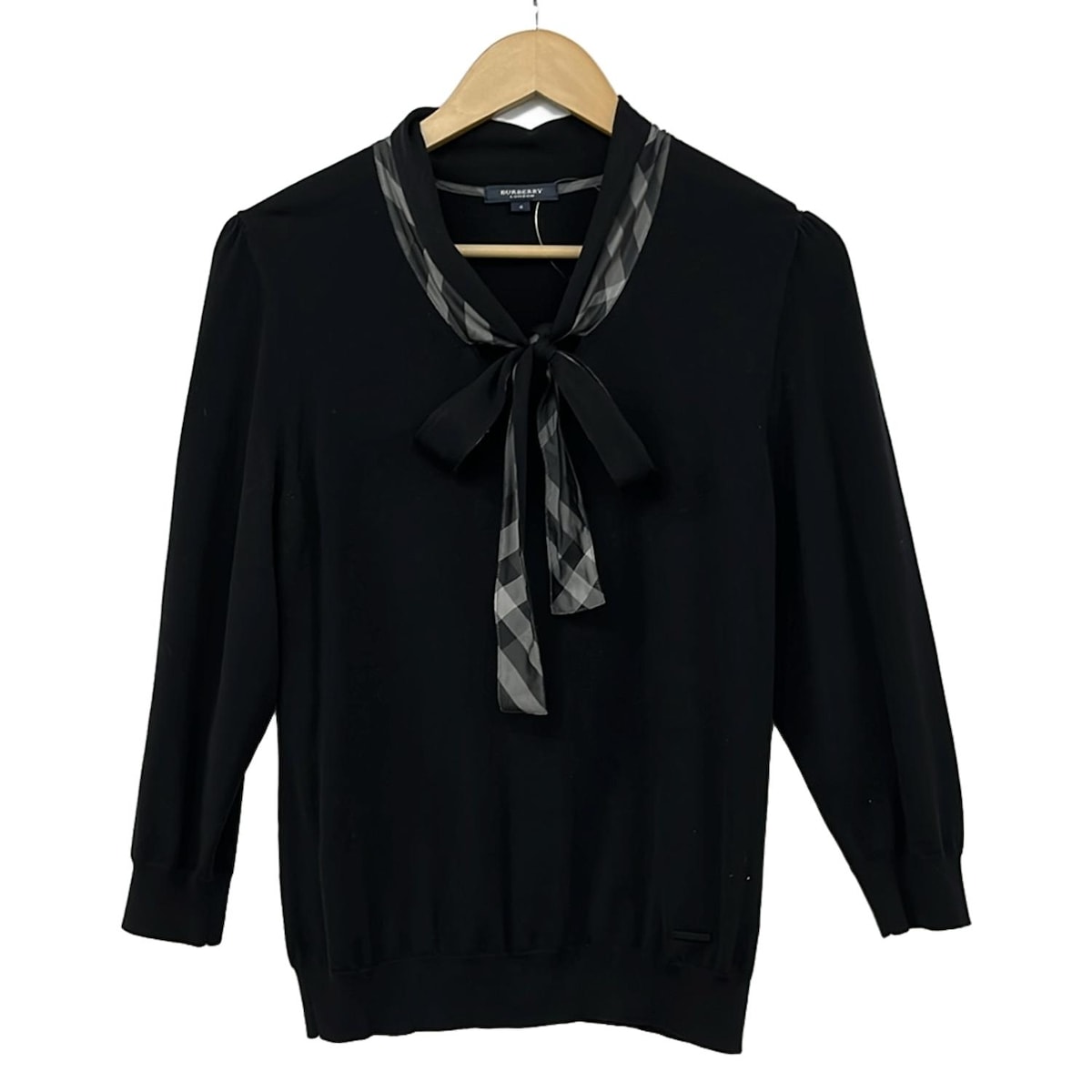 【中古】Burberry LONDON(バーバリーロンドン) 七分袖セーター 黒