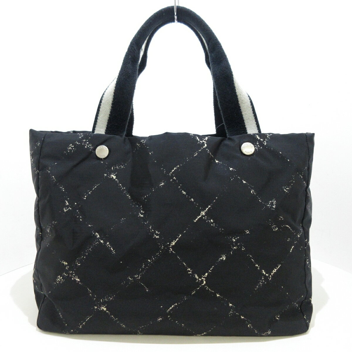【中古】CHANEL(シャネル) 旧トラベルライン トートバッグ 黒 ナイロンのサムネイル