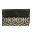 【中古】GUCCI(グッチ) GGカレイド スプリーム キャンバス ポートフォリオ クラッチバッグ ベージュ×ダークブラウン×黒 PVC(塩化ビニール)×レザー