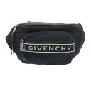 【中古】GIVENCHY(ジバンシー) 4Gバムバッグ ウエストポーチ 黒×白 ナイロン
