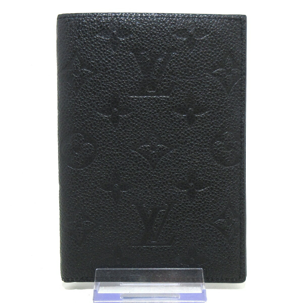 【新着】【中古】LOUIS VUITTON(ルイヴィトン) クーヴェルテュールパスポールNM 小物入れ ノワール モノグラム・アンプラント レザー（皮革の種類：牛革）