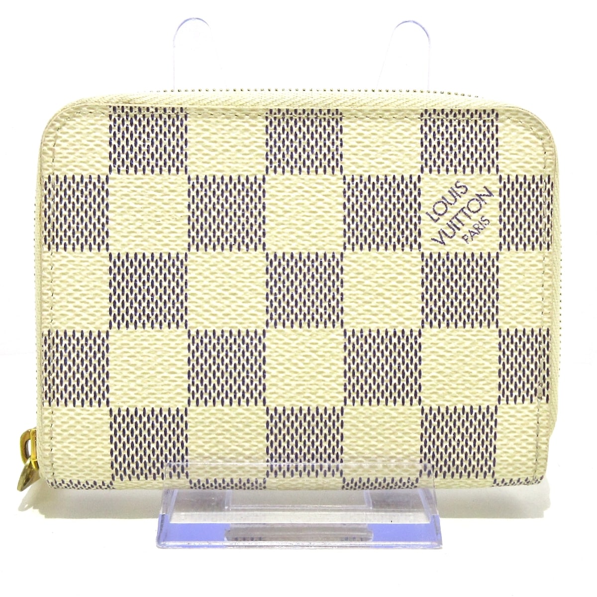 【中古】LOUIS VUITTON(ルイヴィトン) ジッピーコインパース コインケース アズール×ベージュ ダミエ・キャンバス