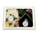 【中古】FEILER(フェイラー) ハンカチ ハンカチ2枚セット/タオルハンカチ/花柄 黒×白×マルチ