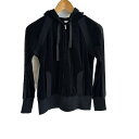 【中古】cacharel(キャシャレル) パーカー 長袖/ベロア/ジップアップ 黒