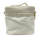 【中古】LESPORTSAC(レスポートサック) バニティバッグ キルティング/神崎恵コラボ/内側チェリー柄 白