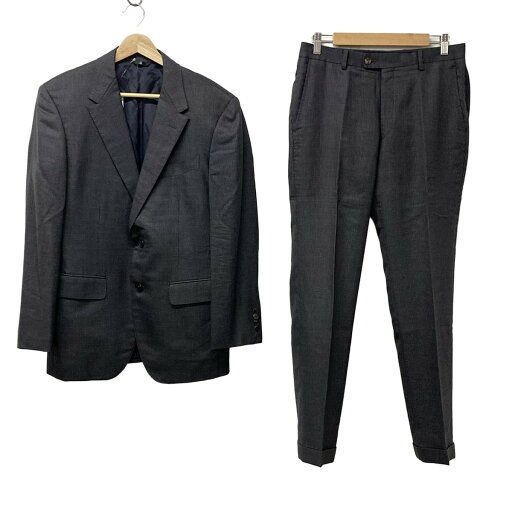 【中古】LANVIN COLLECTION(ランバンコレクション) シングルスーツ ストライプ/ネーム刺繍 ダークグレー×マルチ 【中古】LANVIN COLLECTION(ランバンコレクション) シングルスーツ ストライプ/ネーム刺繍 ダークグレー×マルチ