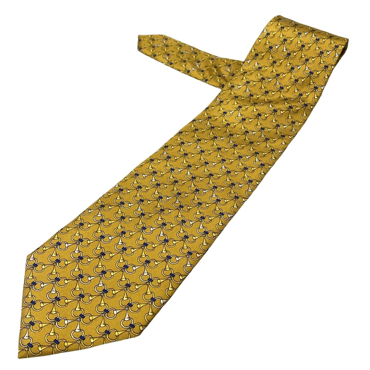 【中古】GHERARDINI(ゲラルディーニ) ネクタイ イエロー×ブルー×グレー(4)