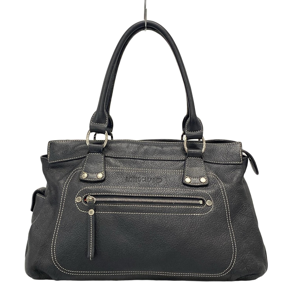 【中古】LONGCHAMP(ロンシャン) ハンドバッグ 黒 レザー(4)