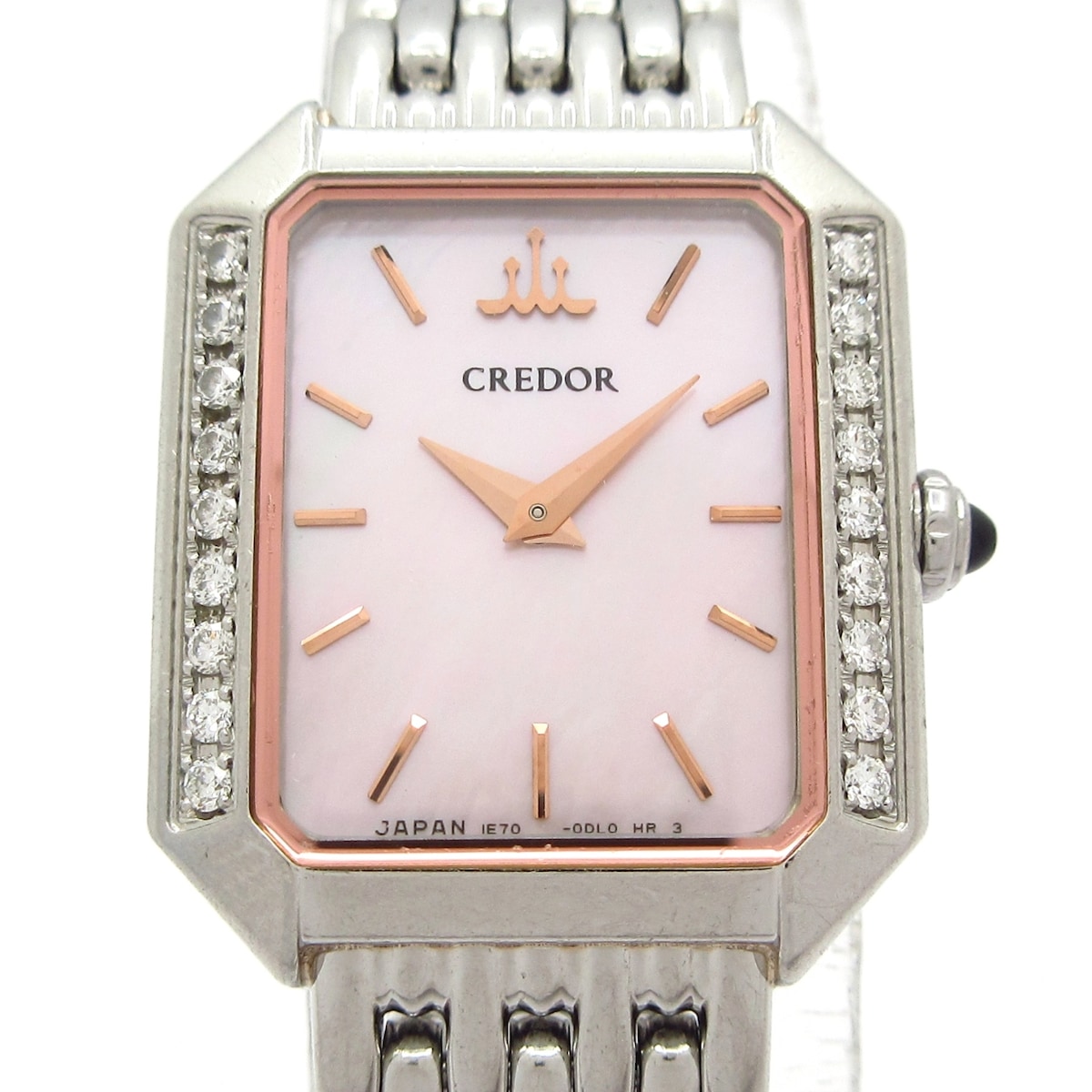 【中古】SEIKO CREDOR(セイコークレドール) 腕時計 SS/シェル文字盤/ダイヤベゼル シェルピンク