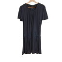 【中古】ANNA SUI(アナスイ) ワンピース クルーネック/半袖/ひざ丈 黒