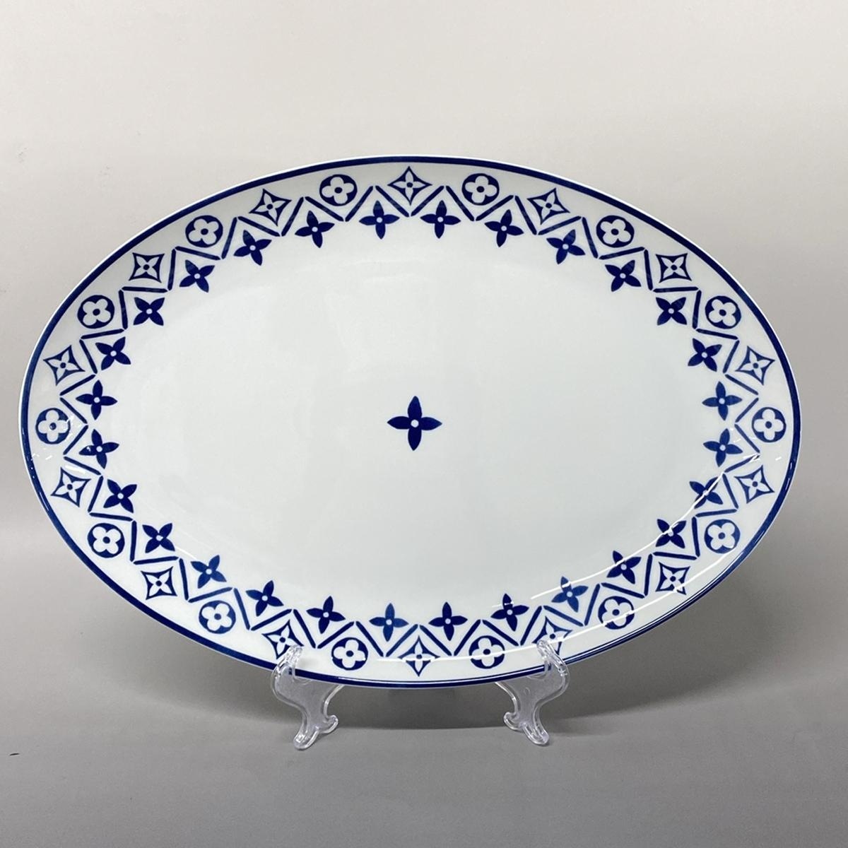 【中古】LOUIS VUITTON(ルイヴィトン) Oval Plate Monogram Flower Tile プレート ブルーのサムネイル