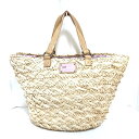 【中古】RED VALENTINO(レッドバレンチノ) ハンドバッグ かごバッグ/リボン ベージュ×ブラウン レザー
