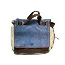 【中古】JEROME DREYFUSS(ジェロームドレイフェス) ハンドバッグ ブルーグレー×アイボリー×ダークブラウン