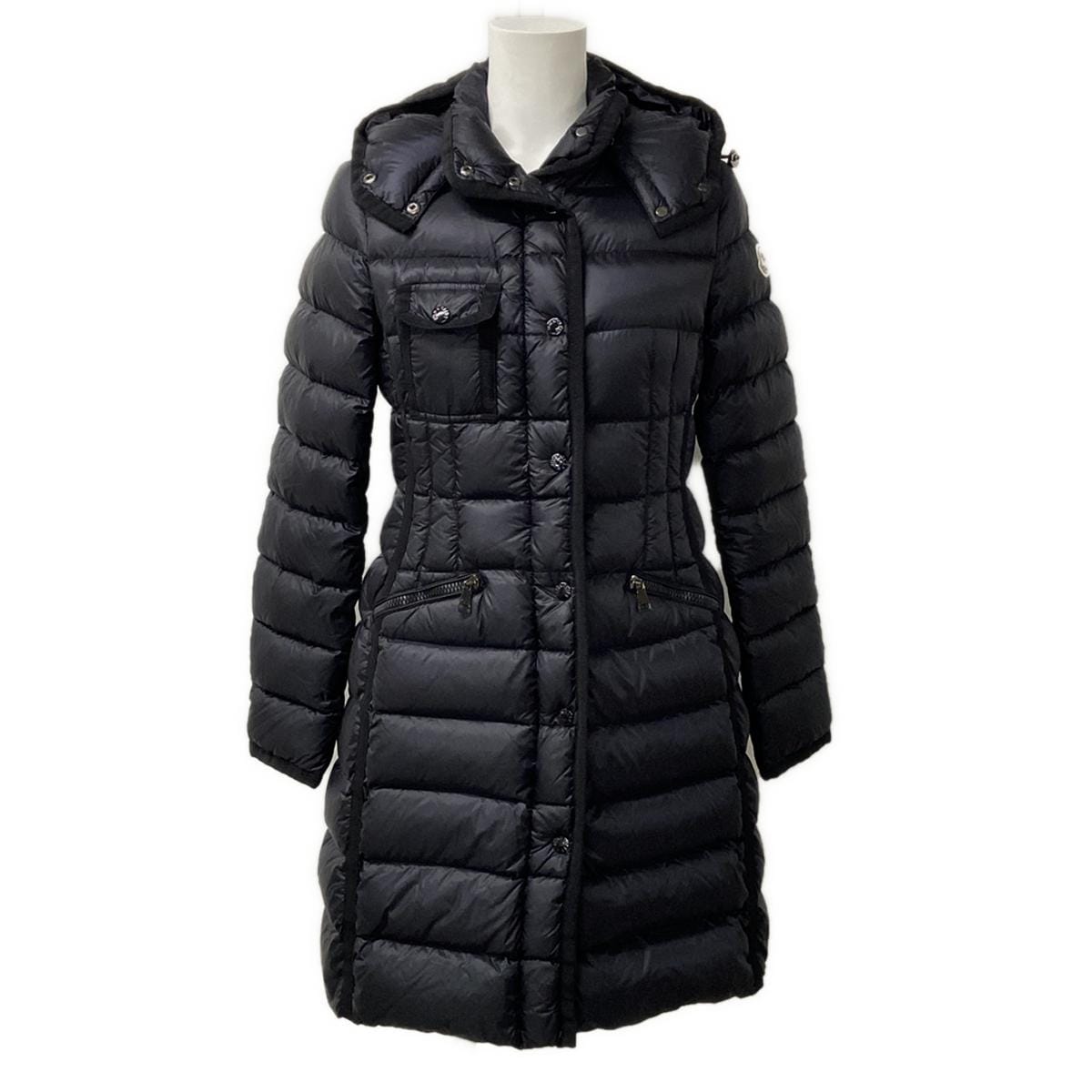 【中古】MONCLER(モンクレール) HERMINE(エルミンヌ) ダウンコート 長袖/ジップアップ/冬 黒 ダウンのサムネイル