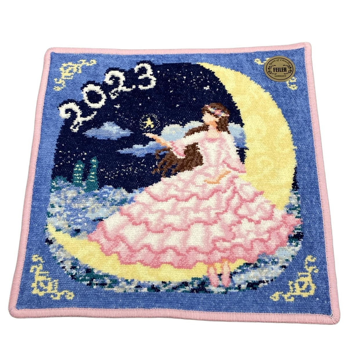 【中古】FEILER(フェイラー) 小物 ハンドタオル/2023 ピンク×ブルー×マルチ コットン