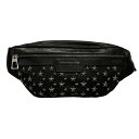【中古】JIMMY CHOO(ジミーチュウ) デリー ウエストポーチ スター/スタッズ 黒 レザー