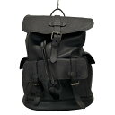 【中古】COACH(コーチ) ヒッチ バックパック リュックサック 黒 レザー