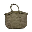 【中古】COACH(コーチ) ハンドバッグ ベージュ レザー