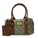 【中古】russet(ラシット) ハンドバッグ グレーベージュ×ダークブラウン レザー