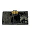 【新着】【中古】CHRISTIAN LOUBOUTIN(クリスチャンルブタン) スウィートチャリティ 長財布 リボン 黒×ゴールド レザー