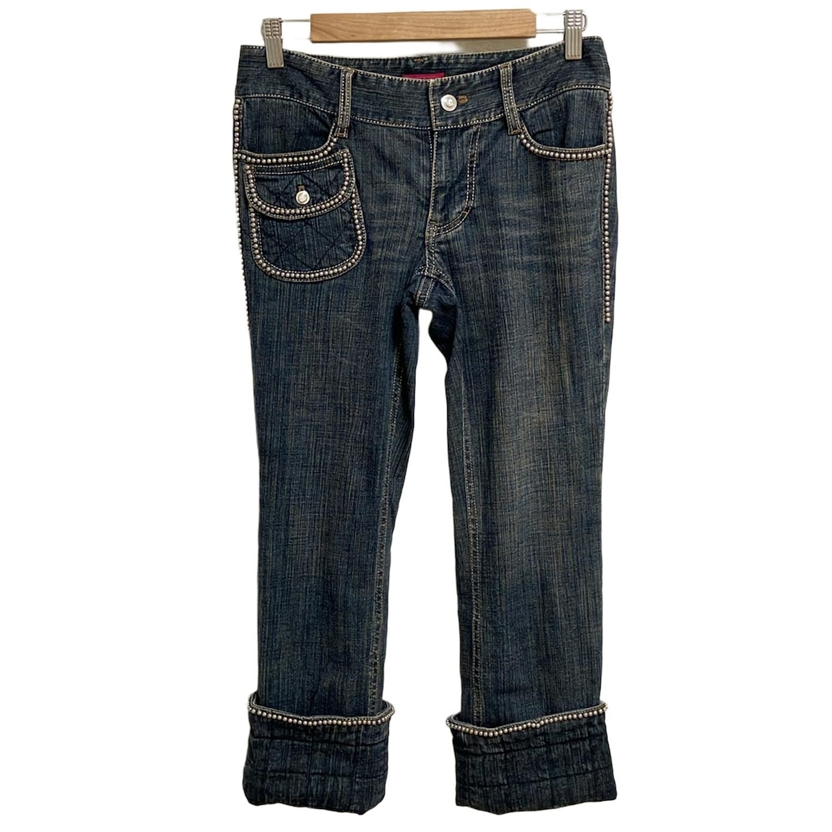 【中古】TO BE CHIC(トゥービーシック) ジーンズ フェイクパール ブルー