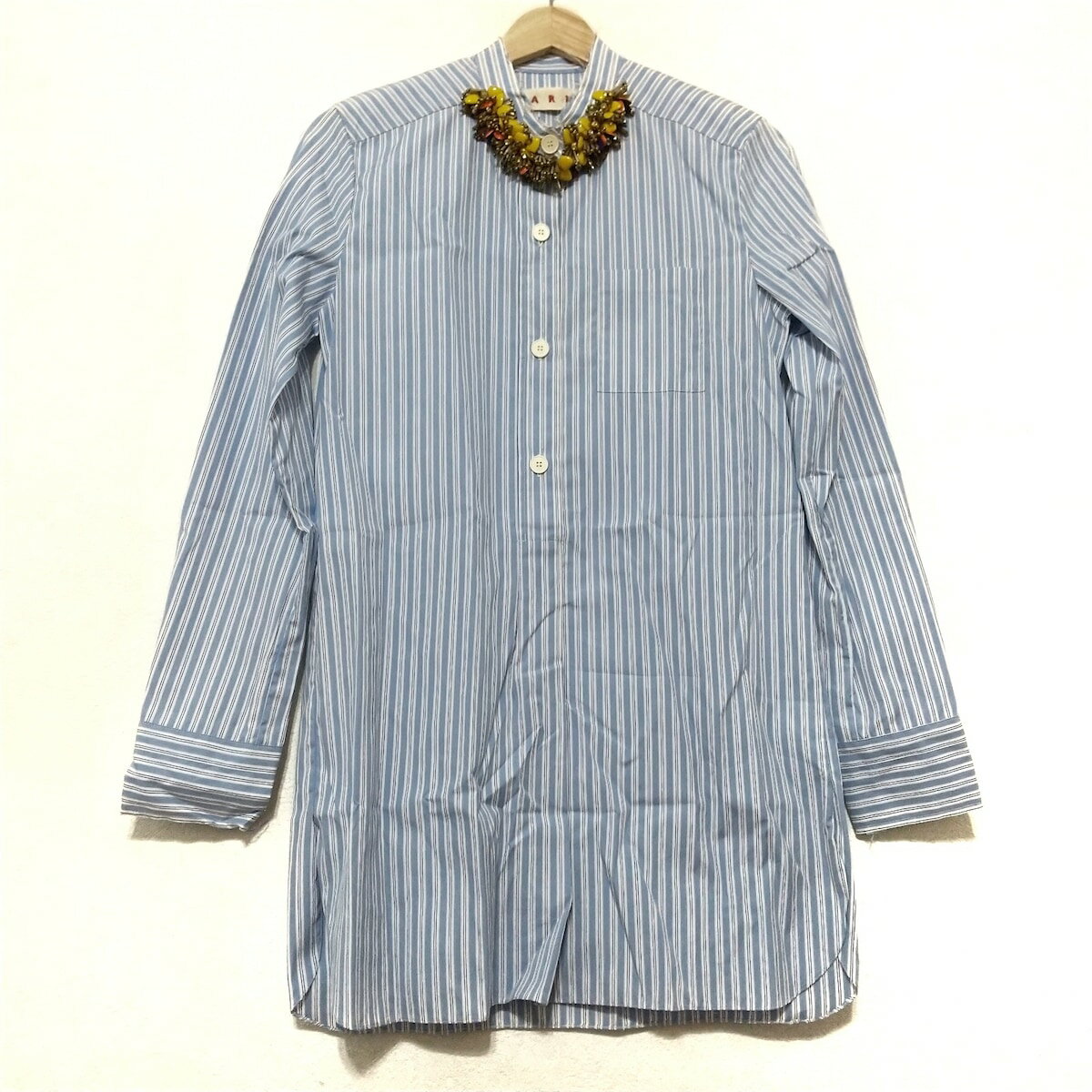 マルニ MARNI シャツワンピース ひざ丈 チェック柄 シルク混 マルニ MARNI シャツワンピース ひざ丈 チェック柄 シルク混