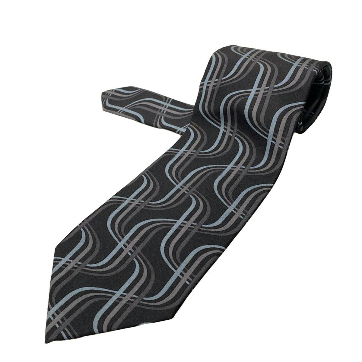 【中古】GUCCI(グッチ) ネクタイ ダークグレー×グレー シルク