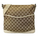 【新着】【中古】GUCCI(グッチ) GG柄 ショルダーバッグ パンチング ベージュ×ダークブラウン×白 レザー(4)