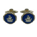 【新着】【中古】WEDG WOOD(ウェッジウッド) ジャスパー カフス 船 シルバー×ブルー