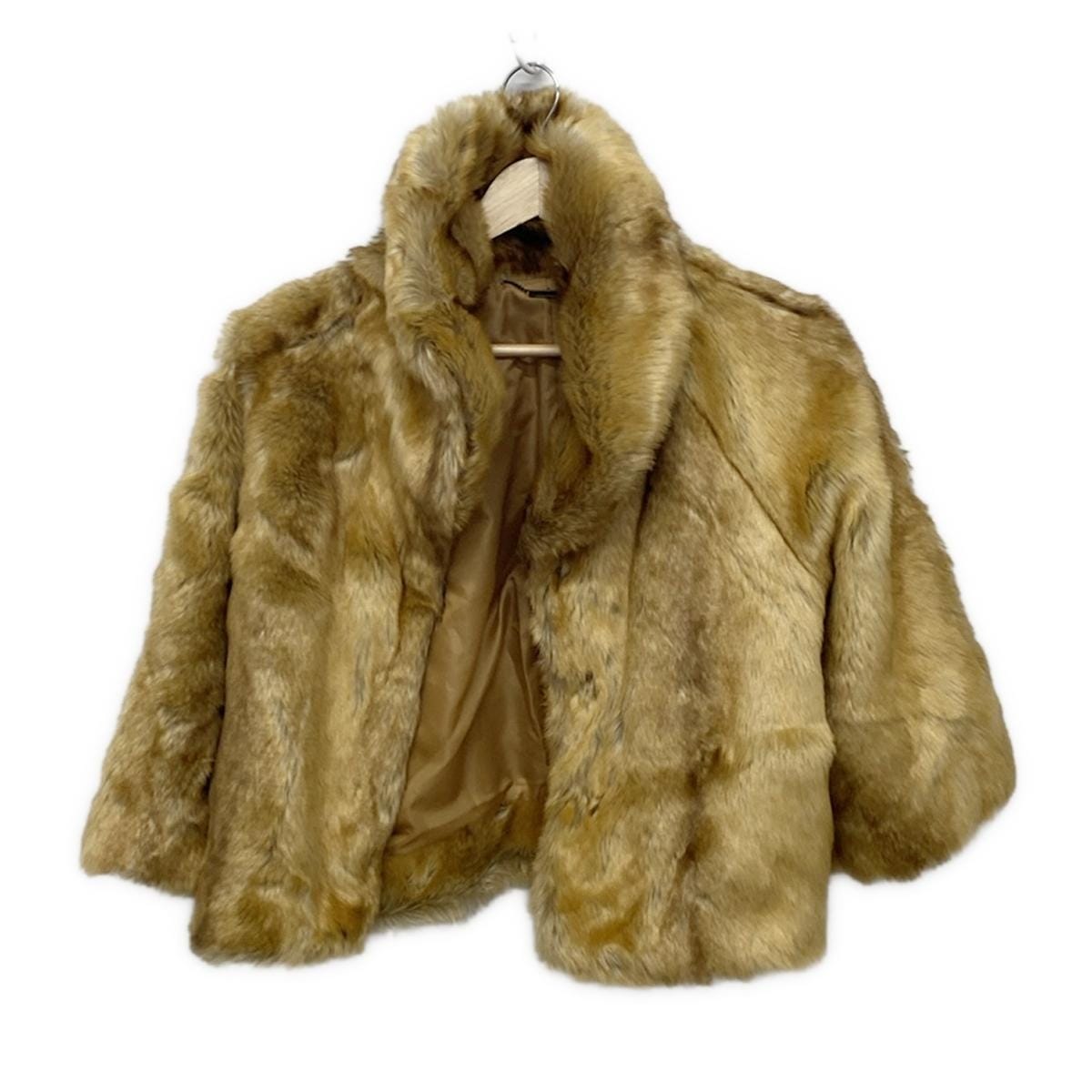 【中古】Lily Brown(リリーブラウン) ブルゾン フェイクファー/ポンチョ風 ブラウン