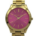 【中古】MICHAEL KORS(マイケルコース) スリムランウェイ 腕時計 ピンク