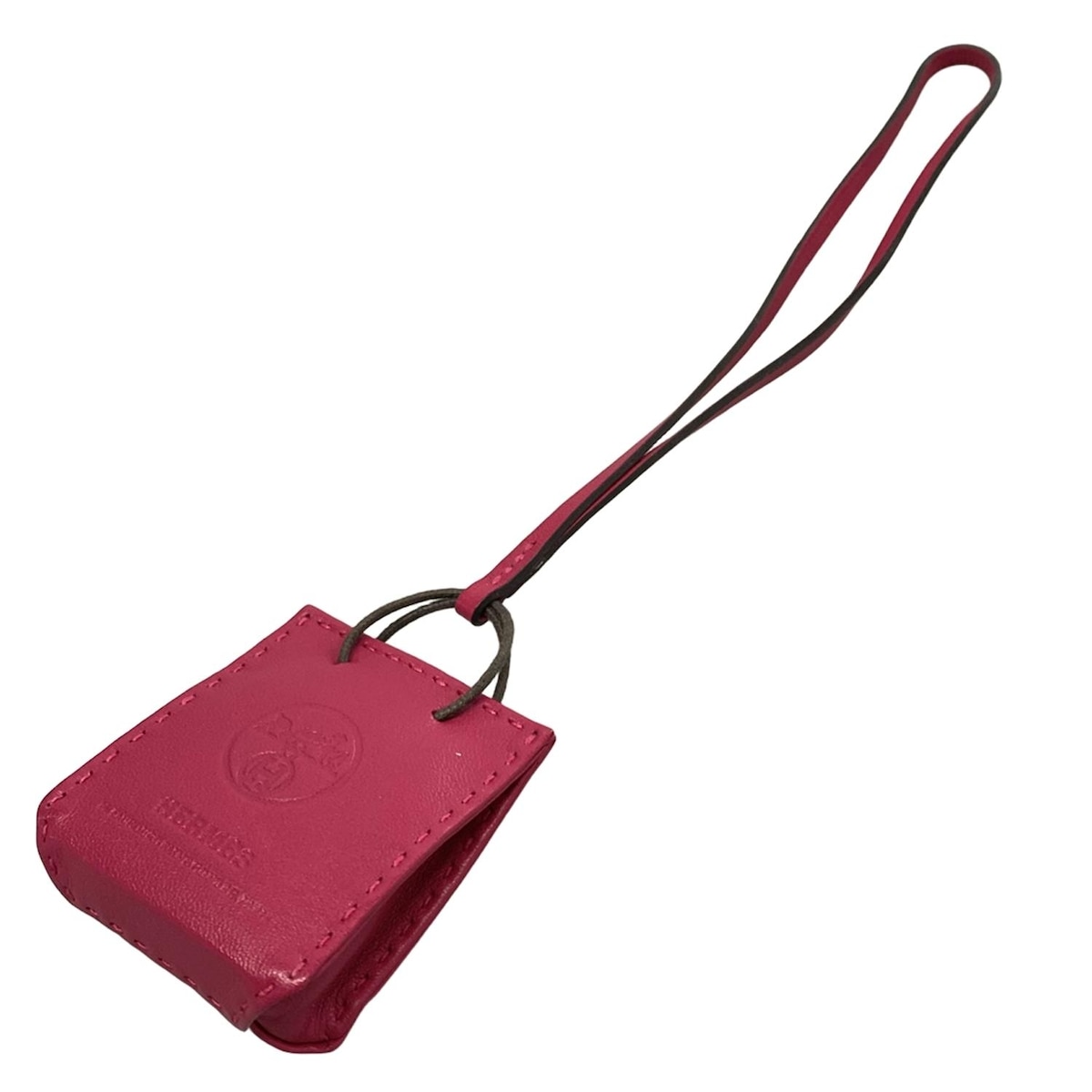【中古】HERMES(エルメス) サックオランジュ キーホルダー(チャーム) ローズメキシコ