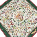 【中古】HERMES(エルメス) カレ90 スカーフ PiERRES d'ORiENT et d'OCCiDENT 白×ピンク×マルチ