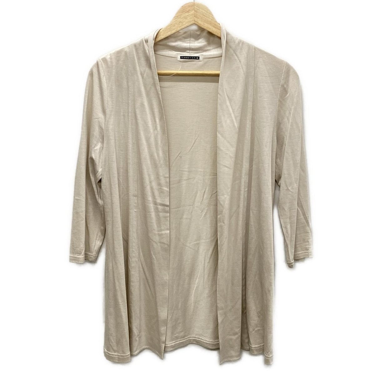 【中古】M-PREMIER(エムプルミエ) カーディガン 七分袖 ライトベージュ