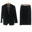 【中古】BARNEYSNEWYORK(バーニーズ) スカートセットアップ ベロア 黒