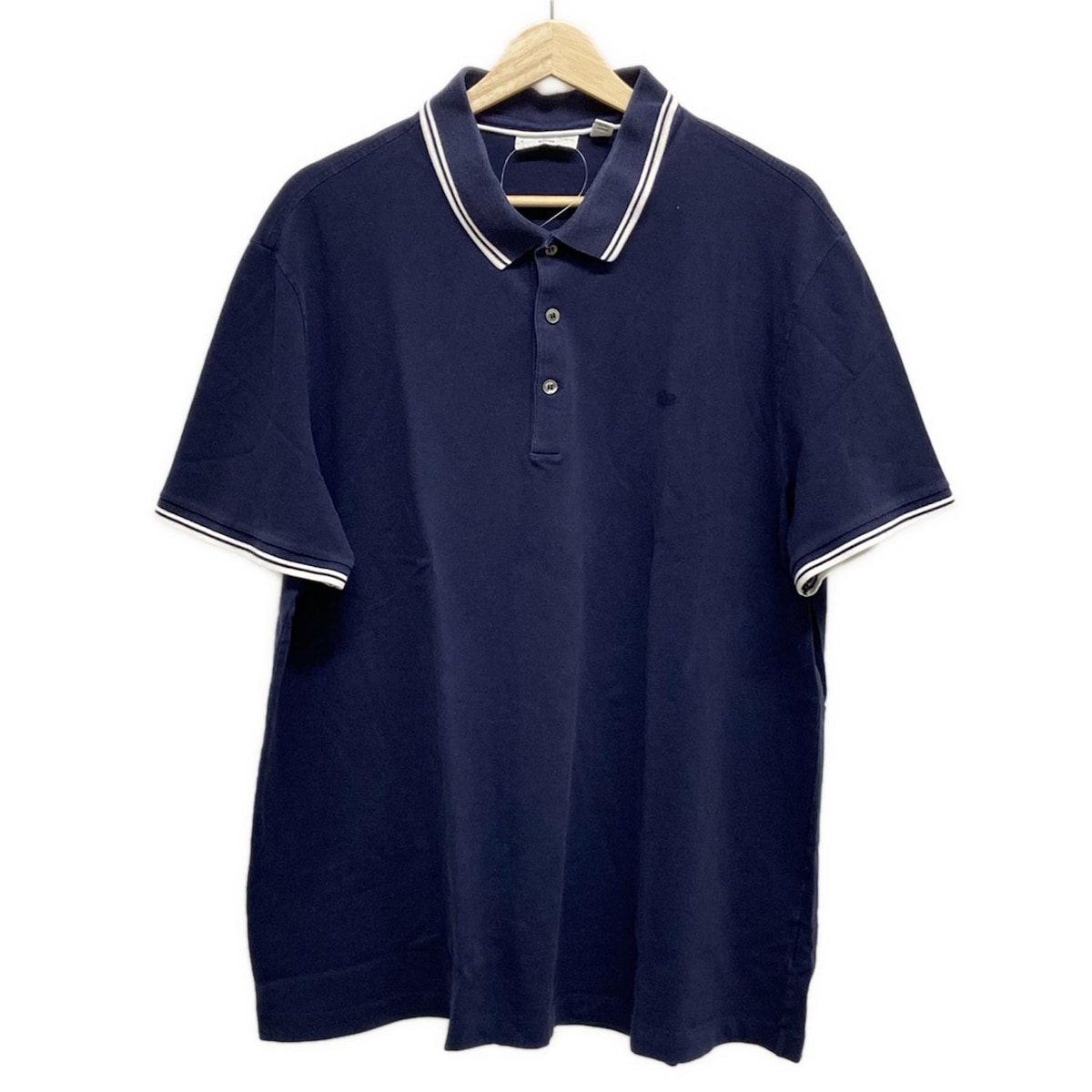 タグ付き未使用 LACOSTE ストレッチポロシャツ ネイビー ペルー製 38 タグ付き未使用 LACOSTE ストレッチポロシャツ ネイビー ペルー