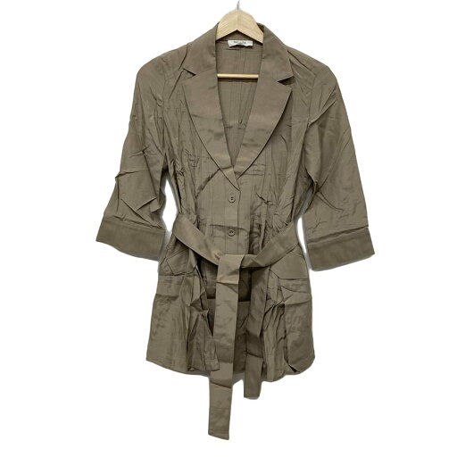 【中古】Scapa(スキャパ) チュニック 開襟/七分袖 ベージュ 【中古】Scapa(スキャパ) チュニック 開襟/七分袖 ベージュ