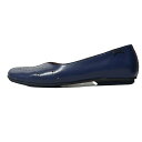 【中古】CAMPER(カンペール) フラットシューズ パンチング ネイビー レザー