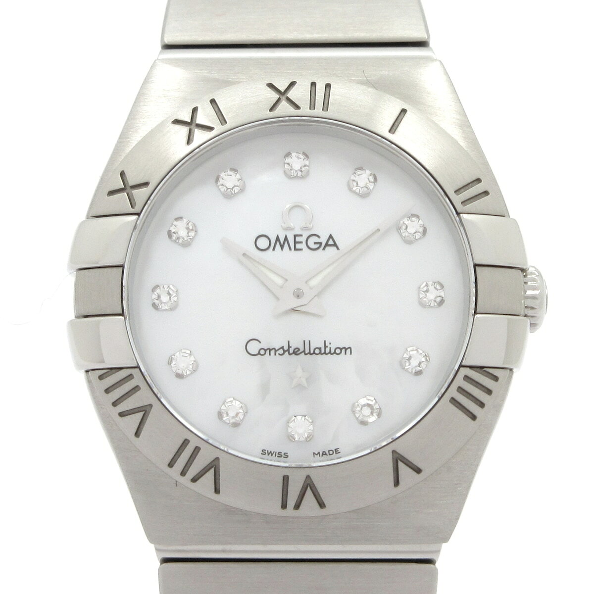 【中古】OMEGA(オメガ) コンステレーション 腕時計 シェル文字盤/12Pダイヤインデックス/0.10カラット シェルホワイト