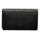 【新着】【中古】LOUIS VUITTON(ルイヴィトン) ポルト モネ・ビエ トレゾール 2つ折り財布 ノワール レザー